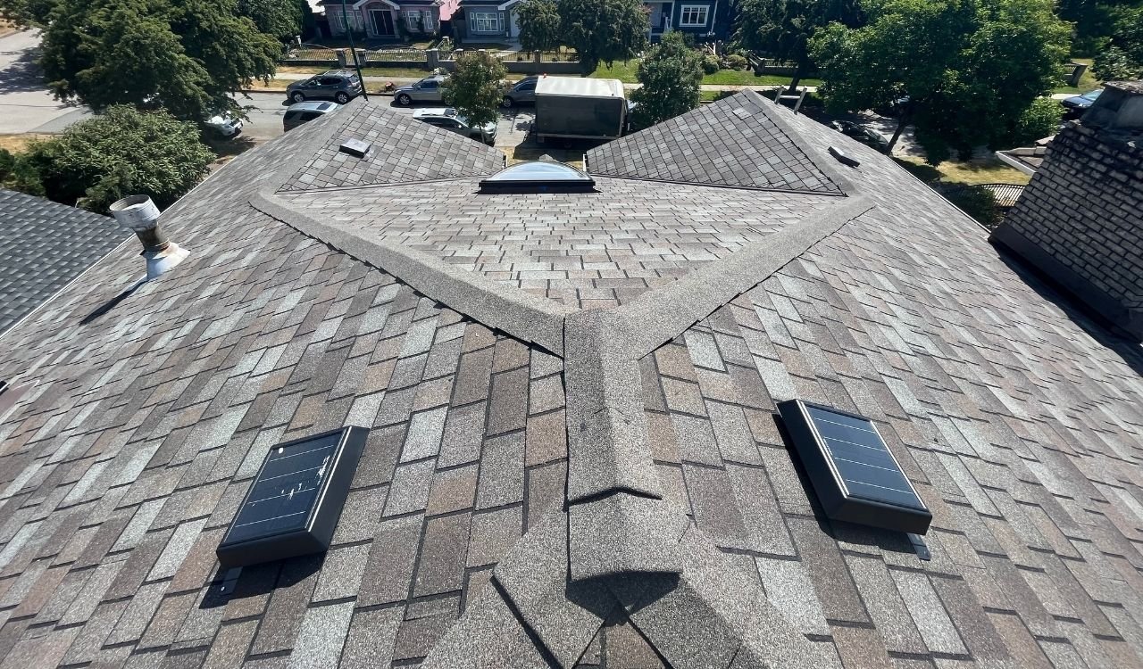 Skylight replacement with new flashing by Scarlet Roofing & Gutters